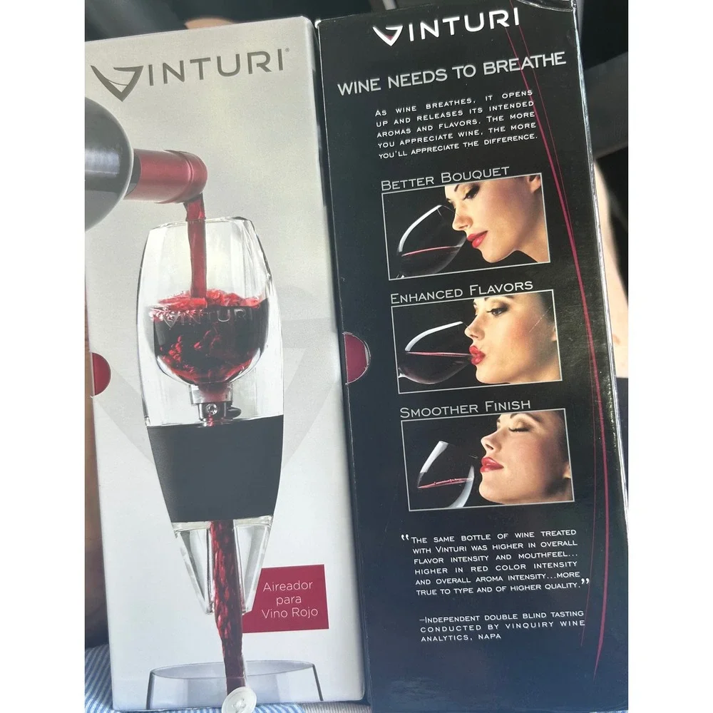 Set of 2 Vinturi Essential Red Wine Aerator V1010 New in Box Instant Decanter